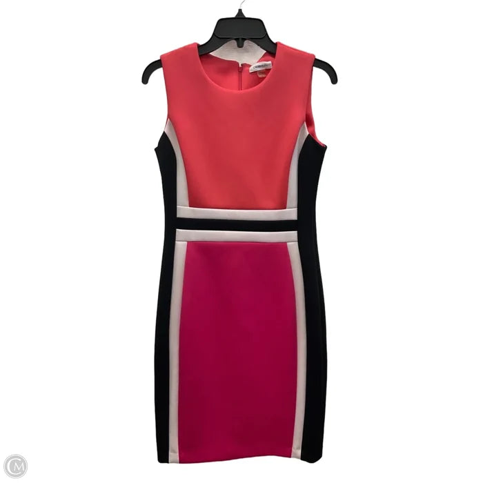 Dress Casual Midi By Calvin Klein In Pink, Size: 6