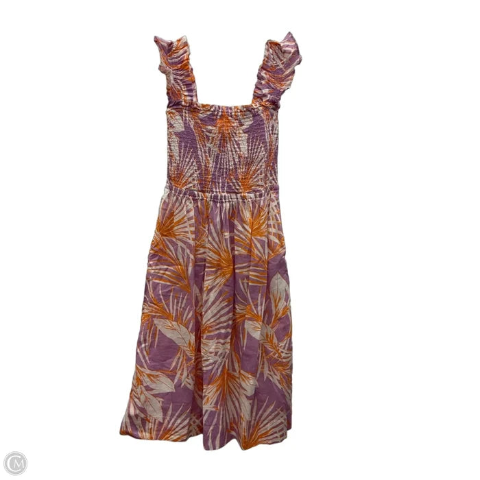 Dress Casual Midi By Loft In Tropical Print, Size: S