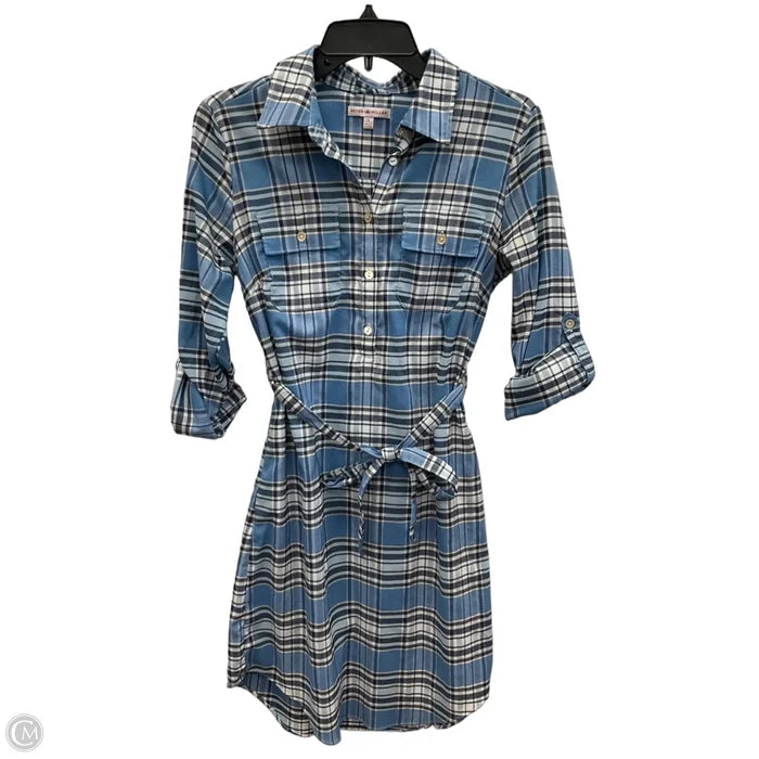 Dress Casual Midi By Peter Millar In Blue & White, Size: S