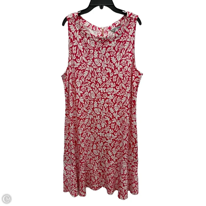Dress Casual Midi By Tommy Bahama In Pink & White, Size: Xl