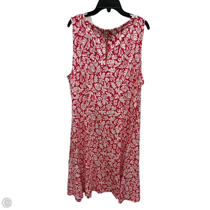 Dress Casual Midi By Tommy Bahama In Pink & White, Size: Xl