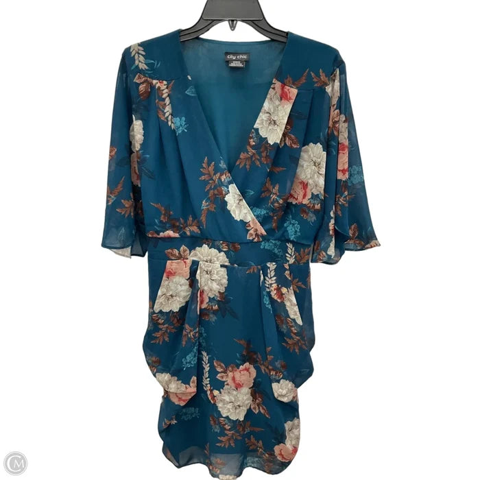 Dress Casual Short By City Chic In Floral Print, Size: L