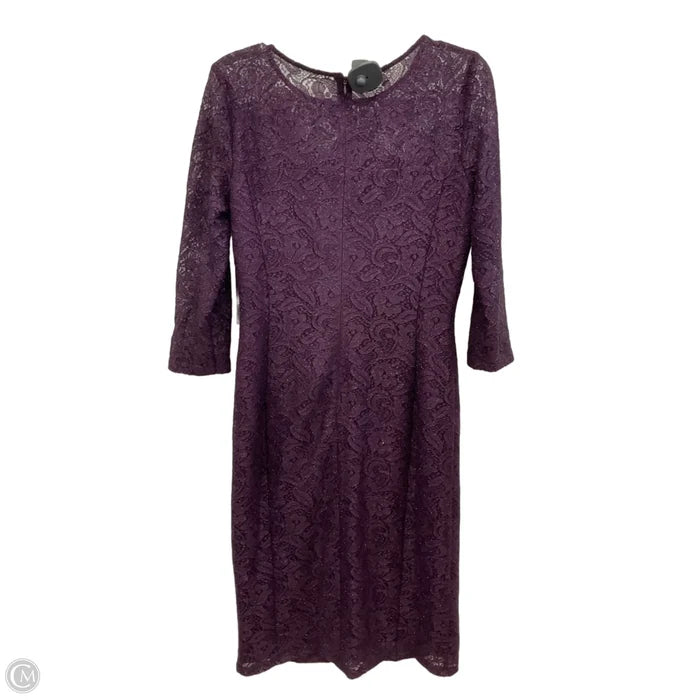 Dress Party Midi By Tahari In Purple, Size: S