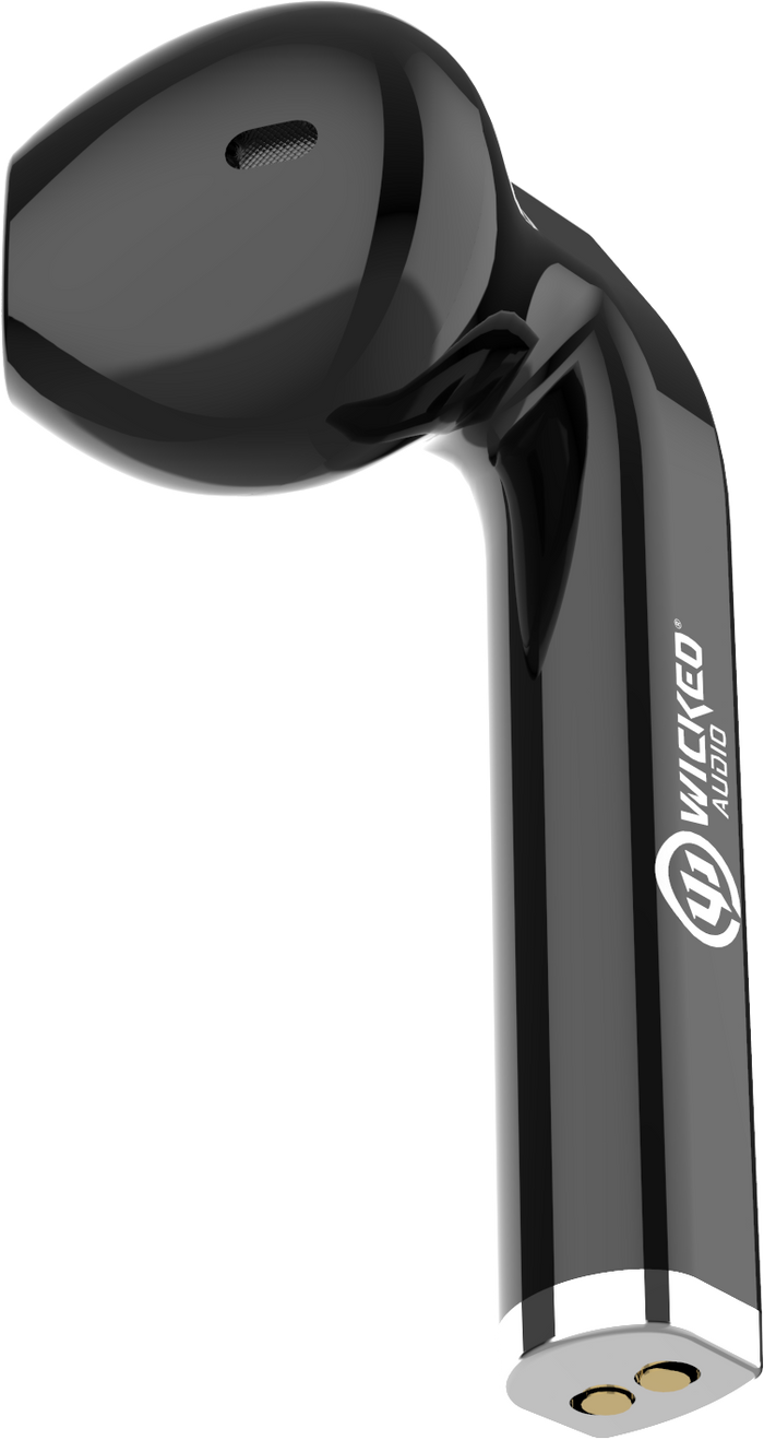 Wicked Audio Driftr black earbud closeup