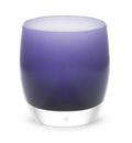 dubs deep purple white interior, hand-blown glass votive candle holder