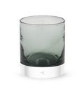 Dusk and Dawn, translucent deep green, hand-blown lowball drinking glass. #set_single