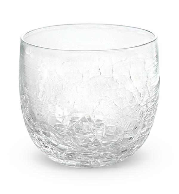 emery drinker. clear crackle drinking glass