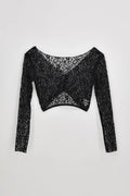 EMMA AK2in1 Reversible Top in Hana Lace · Black