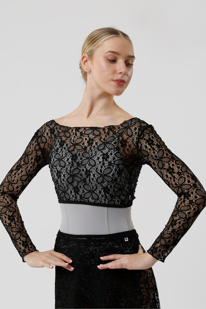 EMMA AK2in1 Reversible Top in Hana Lace · Black