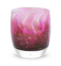 evenstar pink and gold glitter hand-blown glass votive candle holder