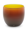 family hour drinker, rust orange hand-blown drinking glass.