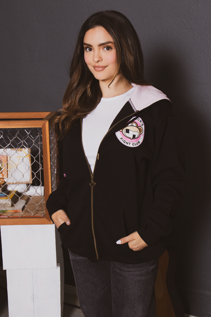Fight Club - Bobby Jack Oversized Premium Zip Hoodie - Black