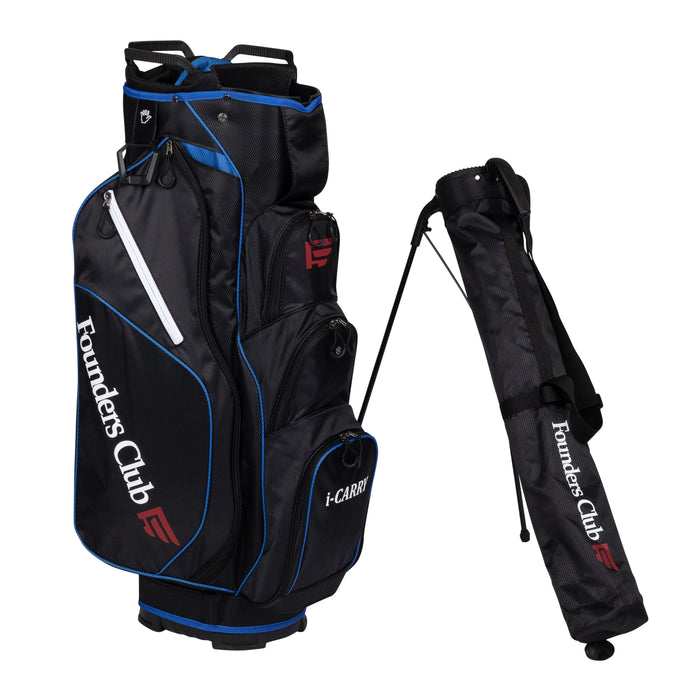 Founders Club 2 in 1 Short Game Golf Cart Bag - blue