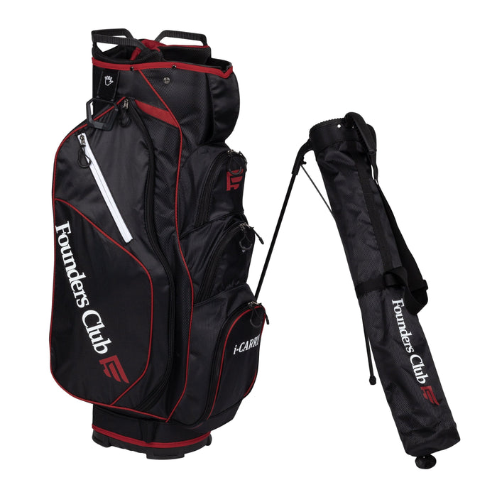 Founders Club 2 in 1 Short Game Golf Cart Bag - red