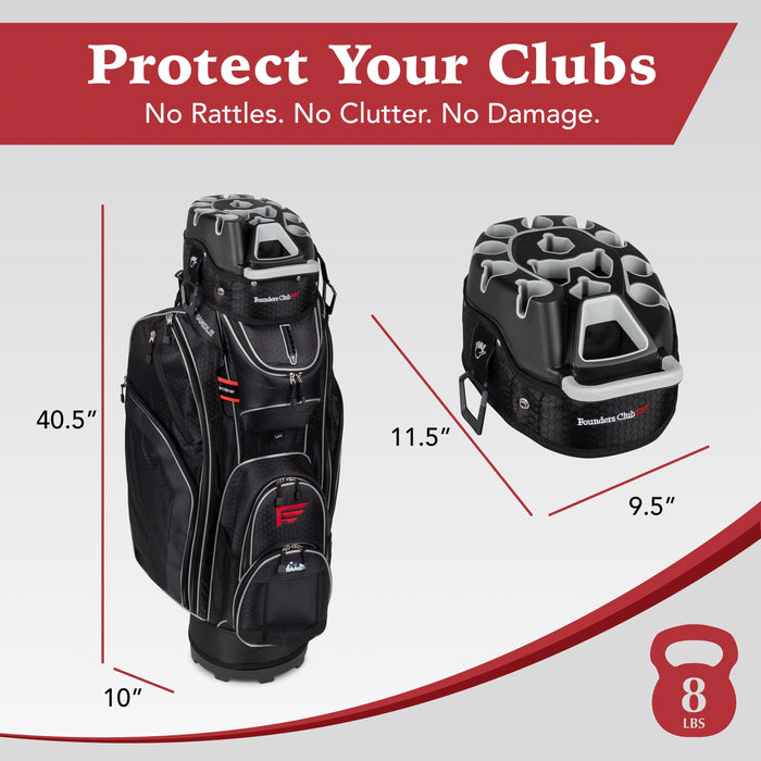 Founders Club 3rd Gen Premium Organizer 14 Way Golf Cart Bag - bag specs