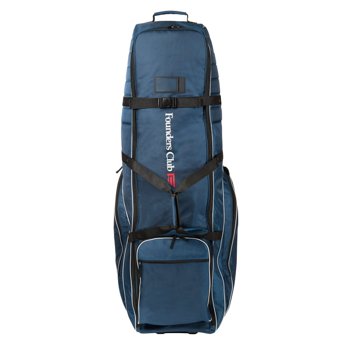 Founders Club Getaway Padded Golf Club Travel Bag Cover with Wheels - blue