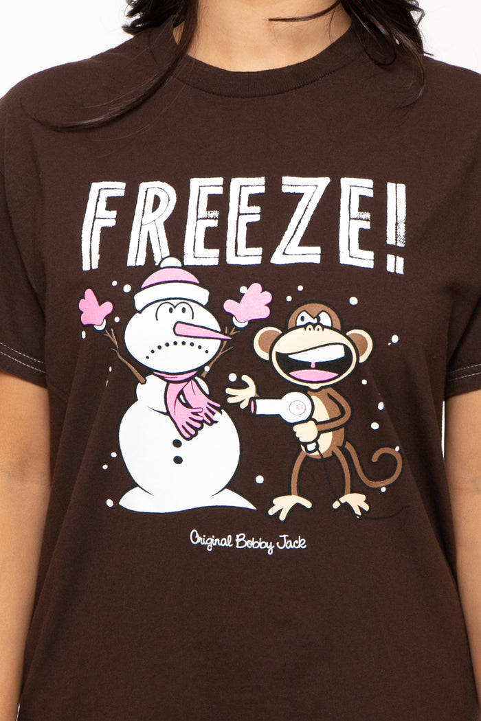 Freeze- Bobby Jack Holiday Boyfriend T-Shirt - Brown