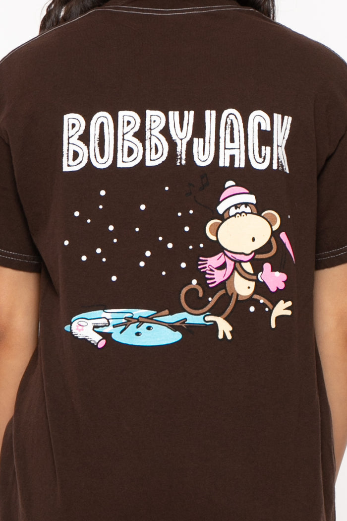 Freeze- Bobby Jack Holiday Boyfriend T-Shirt - Brown