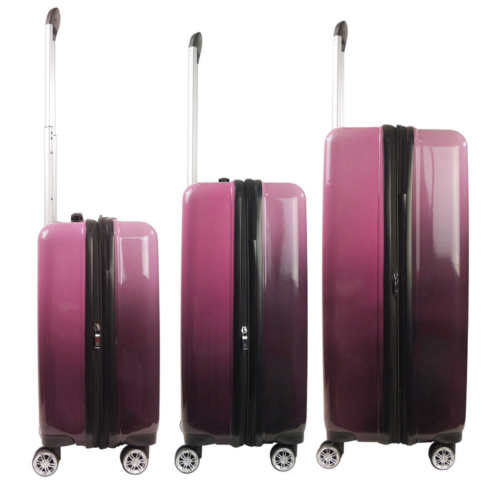Ful Impulse Ombre 3pc Spinner Luggage Set - expansion zipper