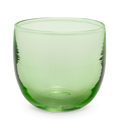 gin fizz drinker, transparent light green hand-blown drinking glass.