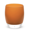 gingerbread opaque brown hand-blown glass votive candle holder.