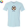 Light blue t-shirt with a dog graphic and 'good boy' text on a white background