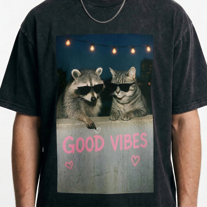 Good Vibes Raccoon T-Shirt