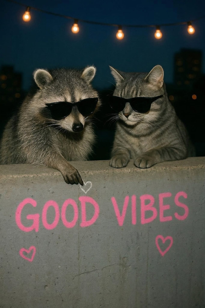 Good Vibes Raccoon T-Shirt