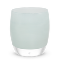 happy cloud light grey hand-blown glass votive candle holder.