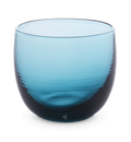 happy hour drinker, transparent nautilus blue, hand-blown drinking glass.