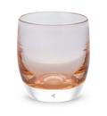 hearth transparent peach hand-blown glass votive candle holder