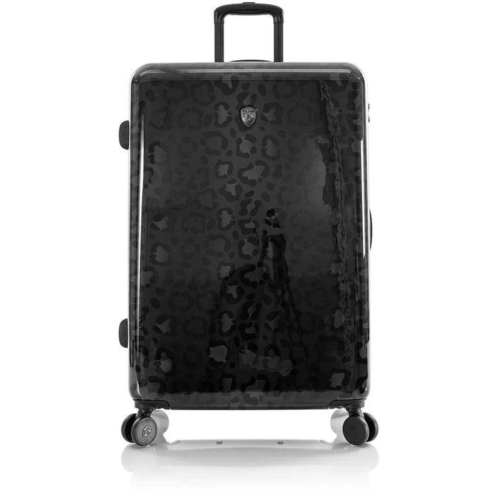 Heys Black Leopard 30" Fashion Spinner - Frontside Black Leopard
