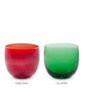red and green hand-blown drinking glass set