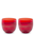 holly berry set, gradient red, hand-blown drinking glasses