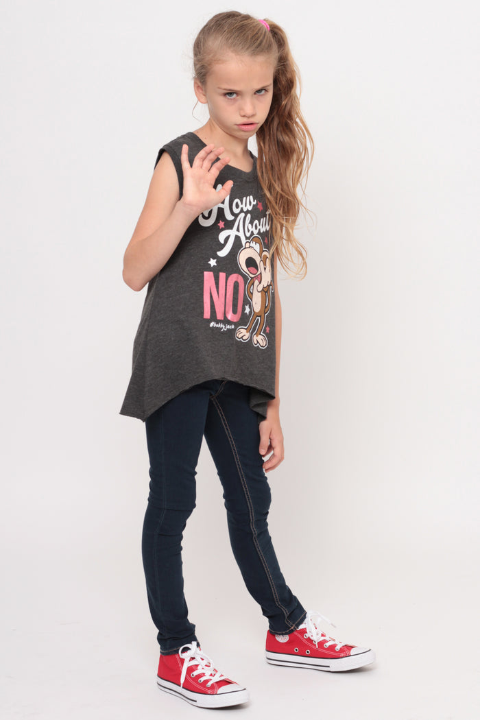 How About No | Muscle Top - Charcoal