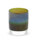 hudson rocker blue green hand-blown low-ball drinking glass.