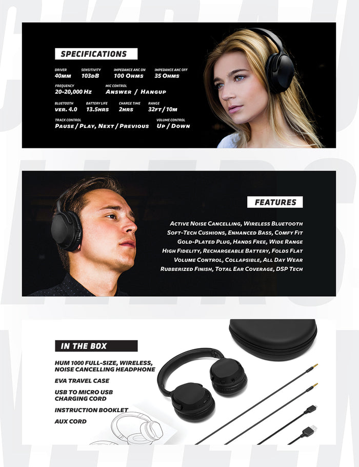 Wicked Audio Hum 1000 headphones box
