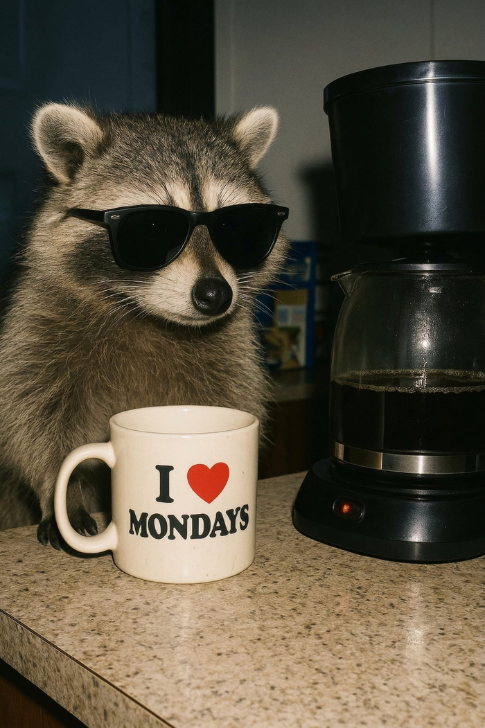 I Love Mondays Raccoon T-Shirt