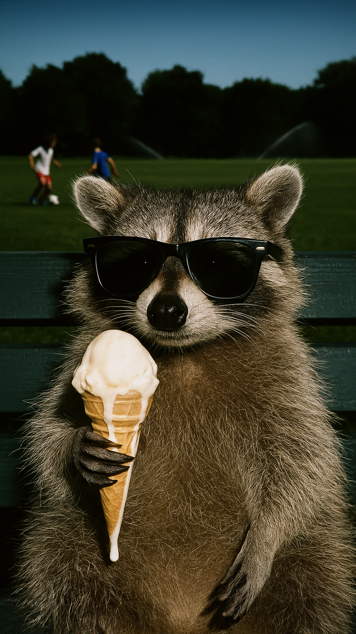 Ice Cream Vibes Raccoon T-Shirt