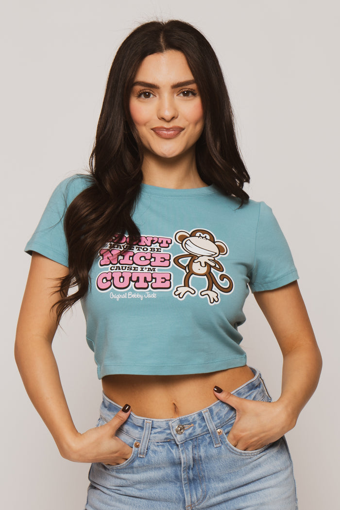 I'm Cute- Bobby Jack Baby Tee - Teal