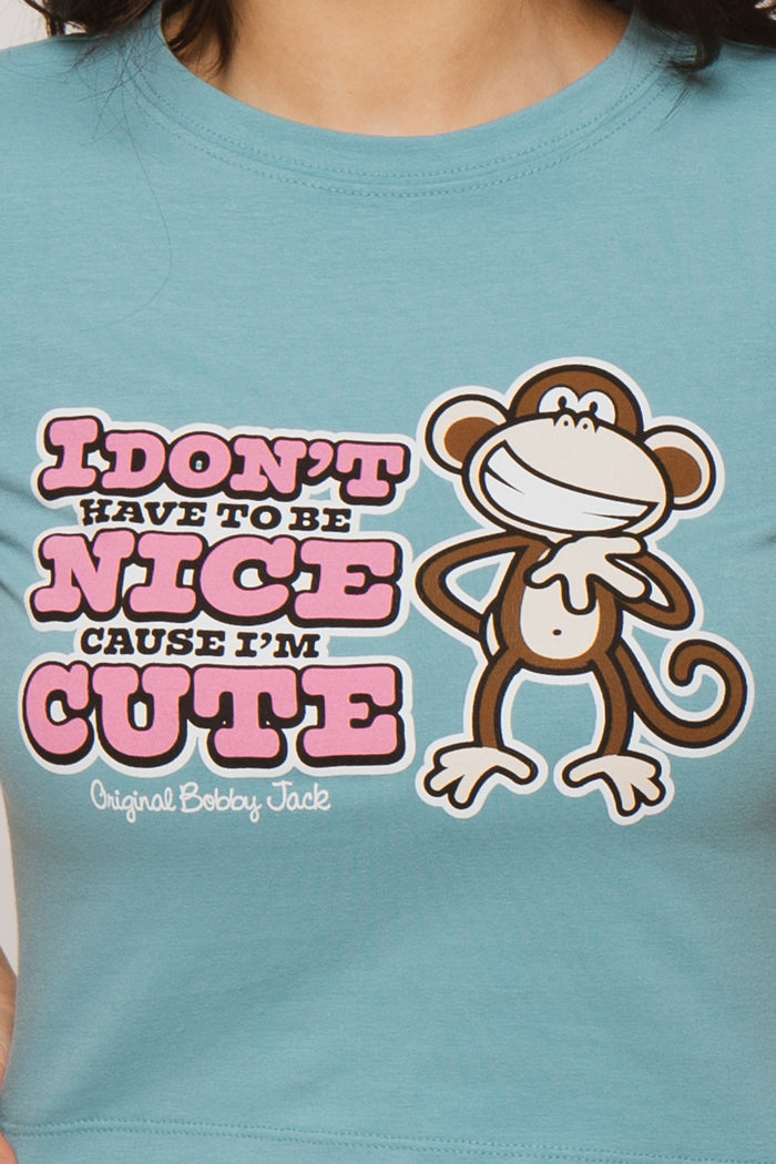 I'm Cute- Bobby Jack Baby Tee - Teal