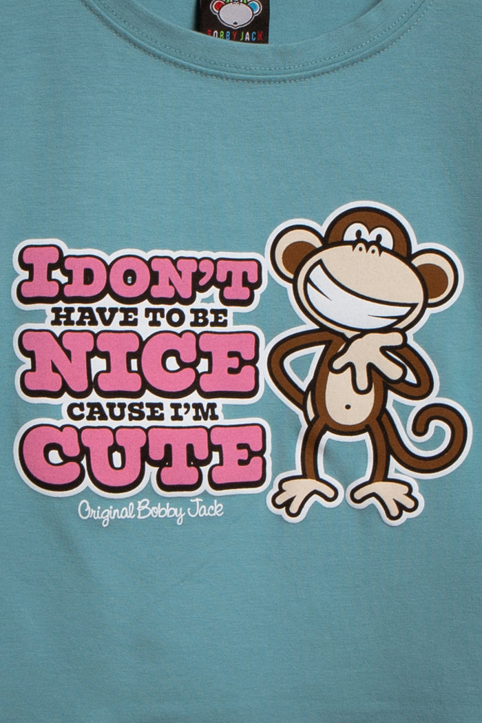 I'm Cute- Bobby Jack Baby Tee - Teal
