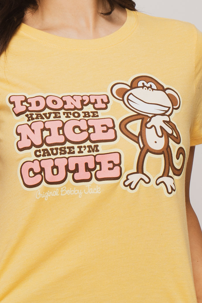 I'm Cute- Bobby Jack Girlfriend Shirt - Yellow