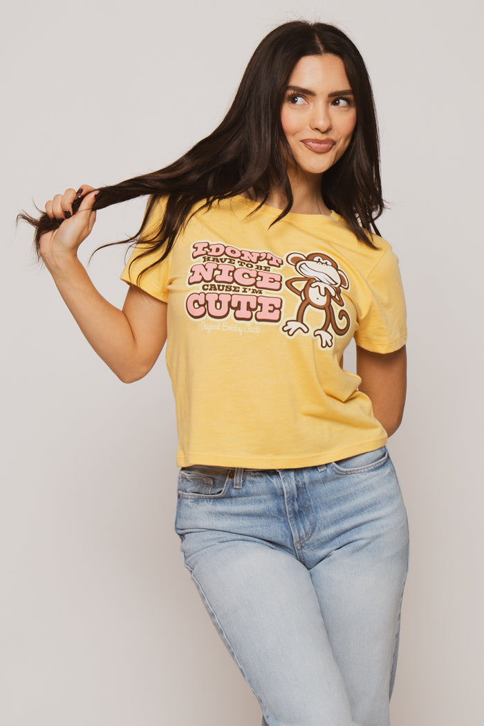 I'm Cute- Bobby Jack Girlfriend Shirt - Yellow
