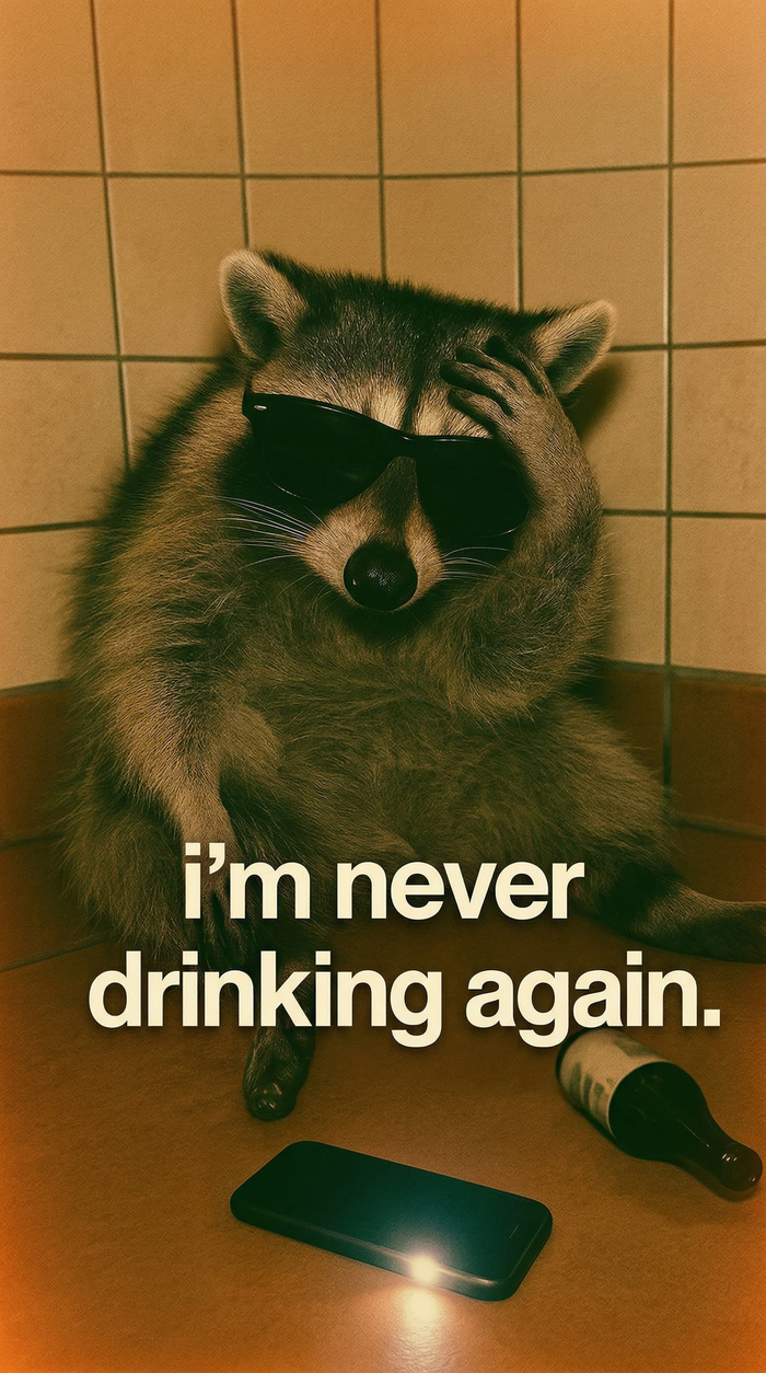 I'm Never Drinking Again Raccoon T-Shirt