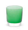 ivy winter green transparent, hand-blown glass lowball drinking glass