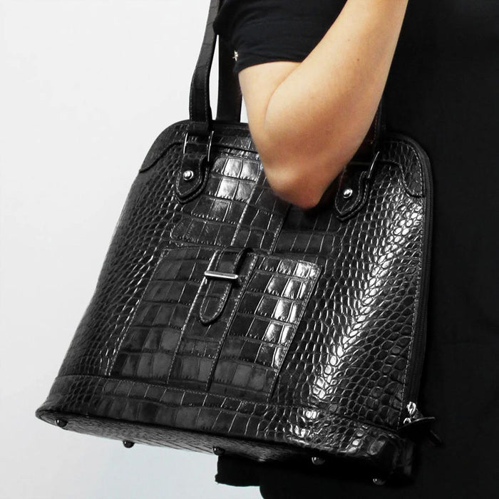 Jack Georges Croco Paulina Dome Tote - Lexington Luggage