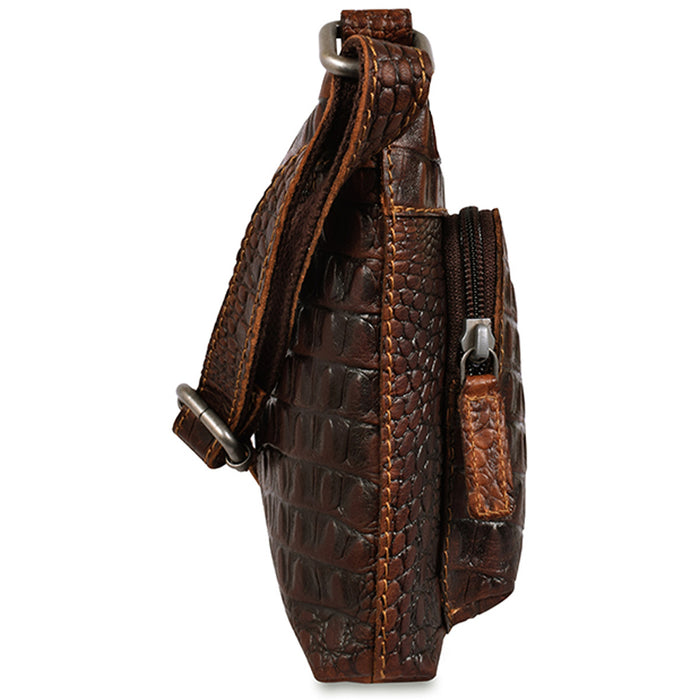 Jack Georges Hornback Croco Mini City Crossbody - Profile