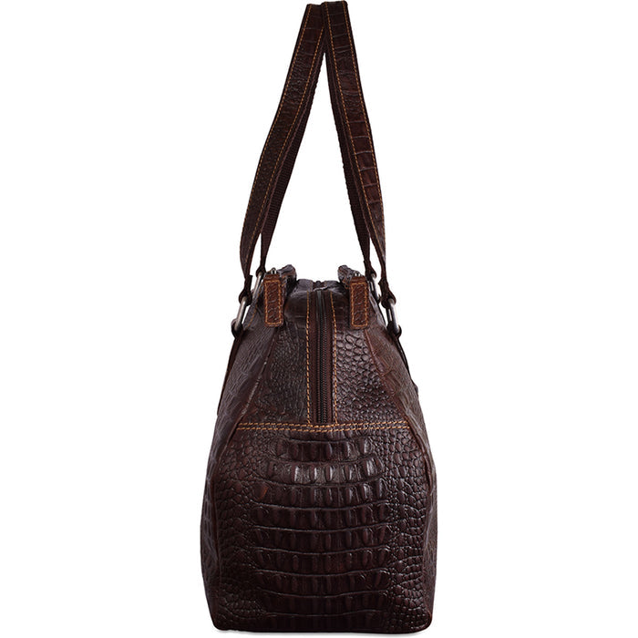 Jack Georges Hornback Croco Satchel Handbag - Profile