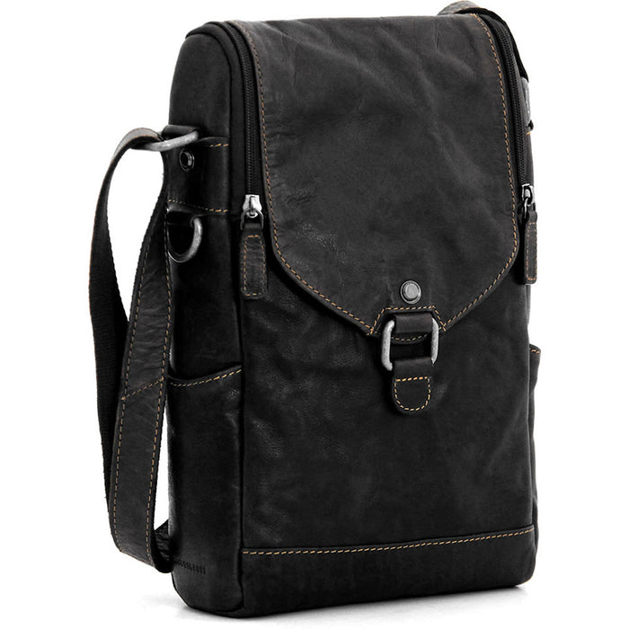 Jack Georges Voyager Crossbody Messenger and Wine Bag - Frontside Black